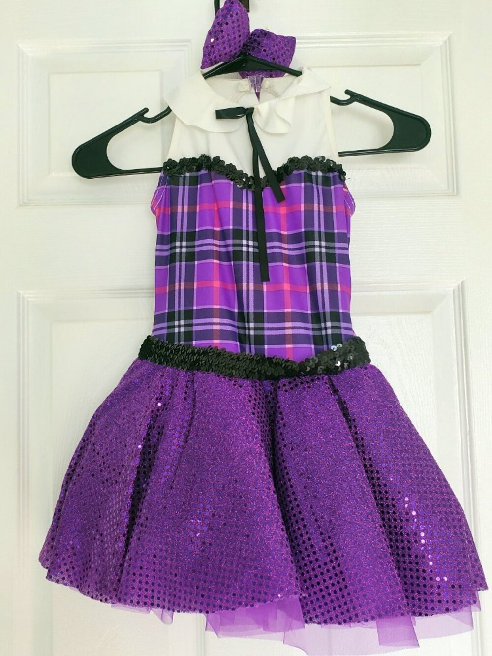 💜 Little Girls’ Awish Come True Dress + Matching Clip‑On Bow – Size MC